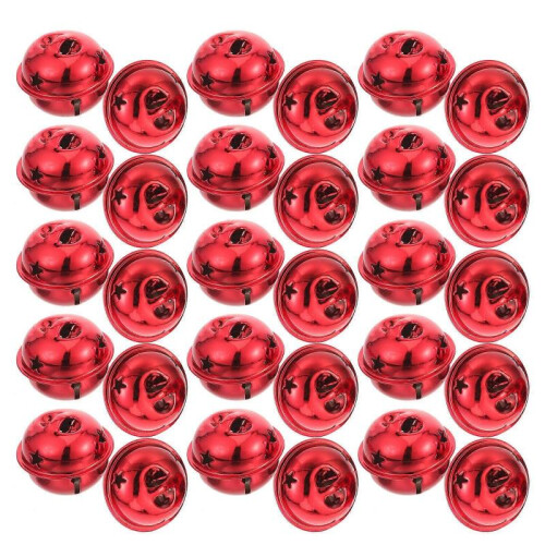 Pet Bell Collar Round Bell for Pets Metal Red Pet Identification 30Pcs