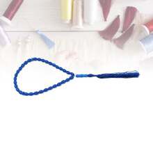 Blue 4 Pcs Prayer Beads Necklace & Wrap Bracelet Set with Tassel