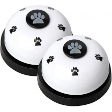 2 Animal Training Bells, Dog Bells with Large Button Pet Bells for Potty Training Interactive Training (white & Black)
