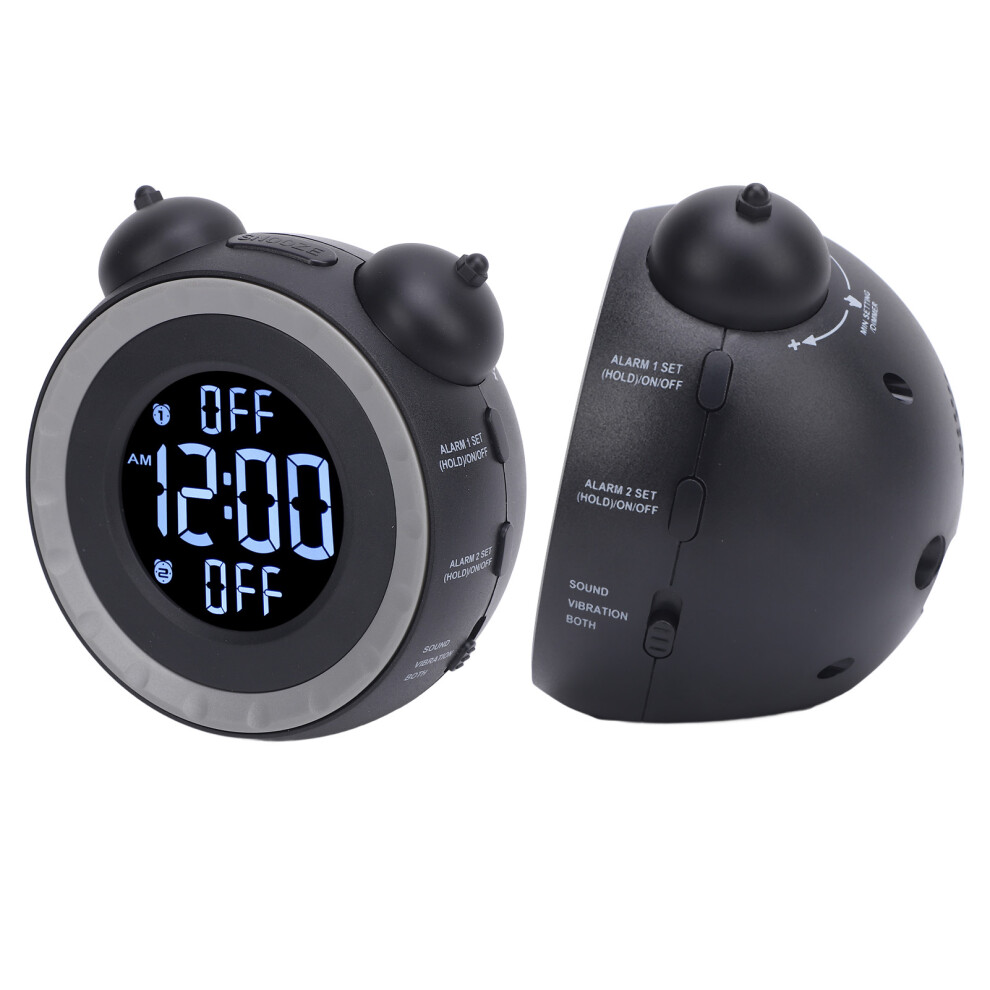 Extra Loud Alarm Clock with Bed Shaker, Adjustable Volume & Brightness