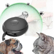 USB-Rechargeable Ultrasonic Pet Pendant for Flea and Tick Protection with Flashing Light, UK Pet Safe