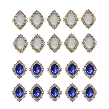 20pcs Crystal Gemstone Button Cabochons Flatback DIY Card Making Decoration