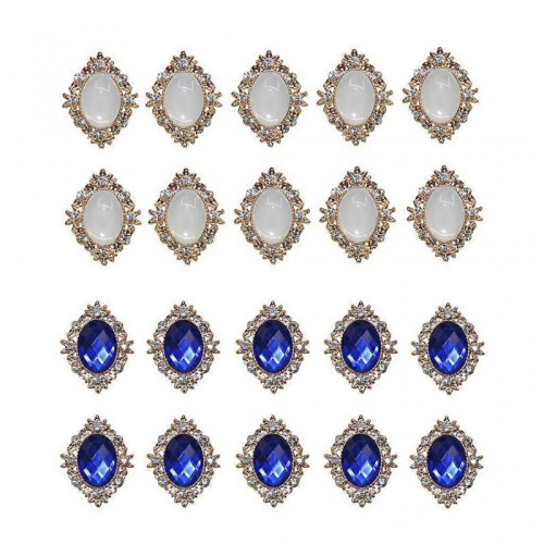 20pcs Crystal Gemstone Button Cabochons Flatback DIY Card Making Decoration