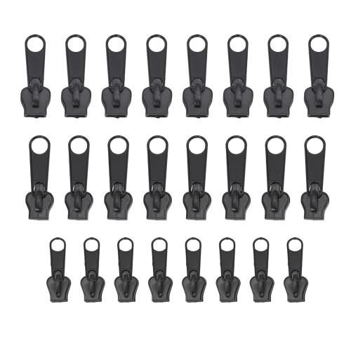 24 Pcs Metal Zipper Slider Replacement Kit for Jackets Coats, 3 Sizes 1