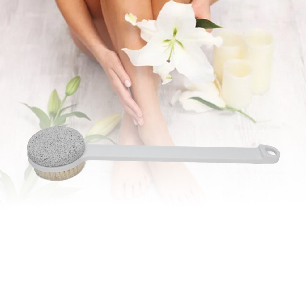 2-in-1 Pumice & Shower Brush â Long Handle Foot Scrubber, 36x8cm