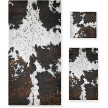2025 Latest Model  Piece Cow Hair Bath Towel Set, Microfiber Decor White Black Brown Cow Print