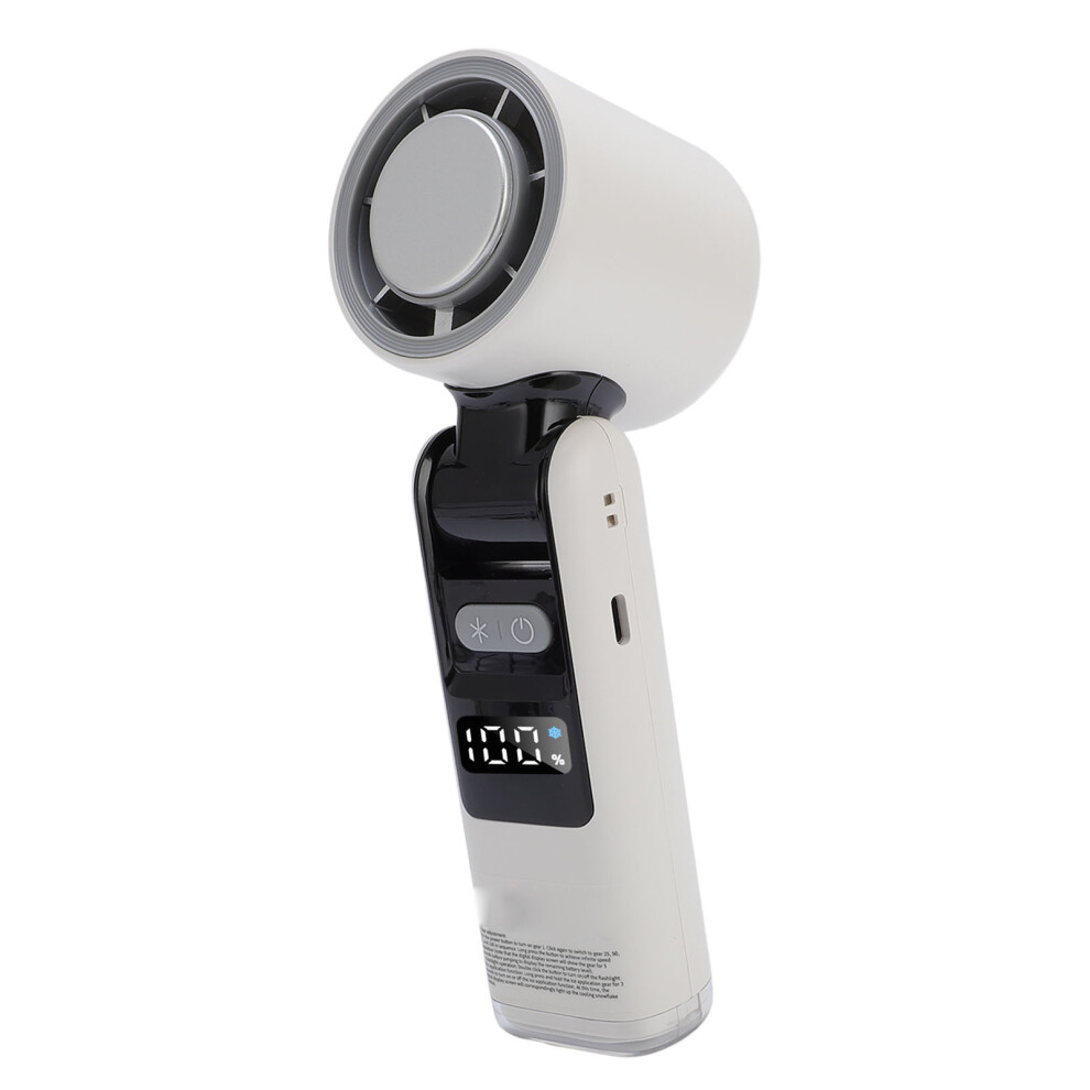 Portable Handheld Fan With Led Ice Cooling, 5 Speeds, 4000Mah, Light/White 8441330170865