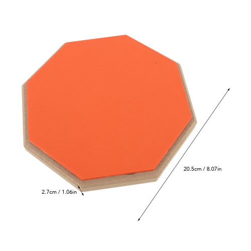 8 Inch Rubber Silent Drum Practice Pad with 2 Pairs Drumsticks – Orange 1