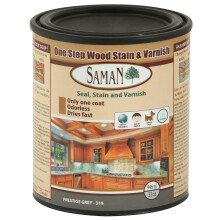 SamaN Interi?r One Step Wood Seal bejdse og lak - Oliebaseret lugtfri farvestof - Beskyttelse af m?bler og fint tr? (Prestige Grey SAM-319 32 oz)