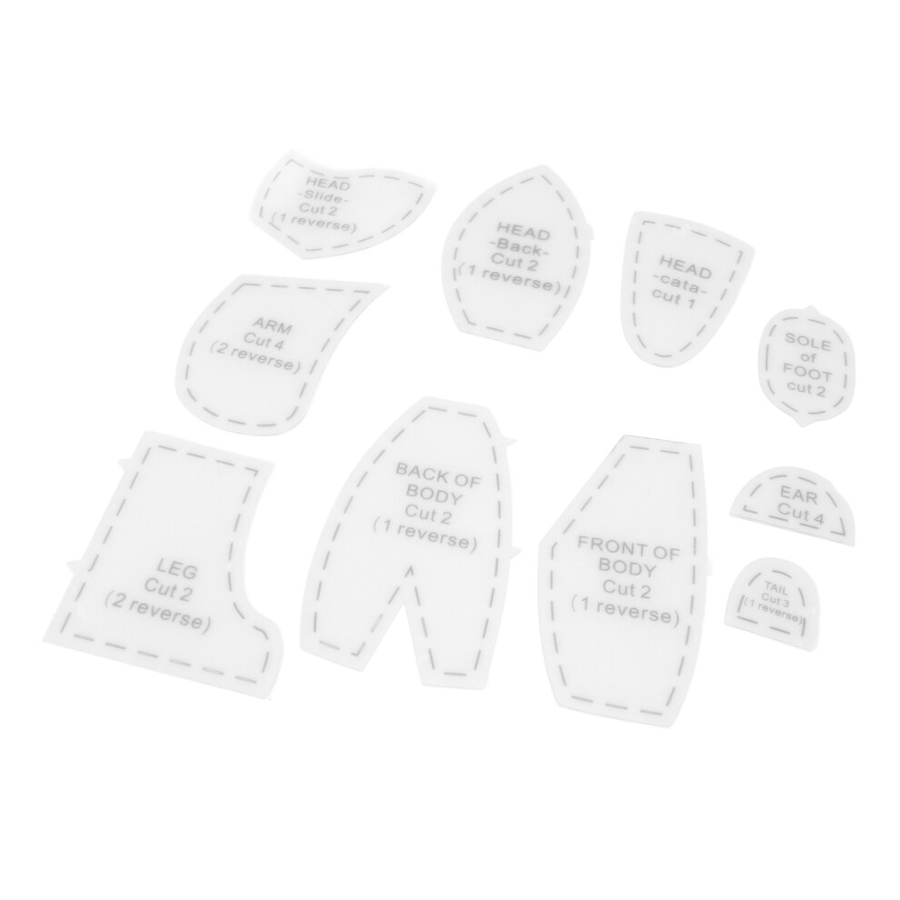 Memory Bear Ruler Template Set – 10 Acrylic Patterns for 12-inch Dolls