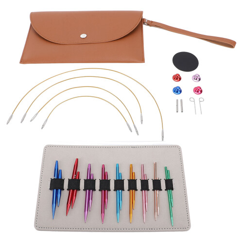 9 Pairs Circular Knitting Needle Set, 3-6mm Interchangeable Stainless Steel 2