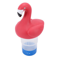 Cl2 Floater Flamingo for 3in Tablets, PVC, 24x18cm, Collapsible Dispenser