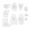 Memory Bear Template Ruler Set, 10pcs Acrylic Patterns for 15" Dolls 16