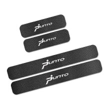 For Fiat Punto 4PCS Car Door Sill Stickers Auto Carbon Fiber Decals Threshold Plate Guards Protector Tuning Accessories Vehicle Decor Accessory Sets