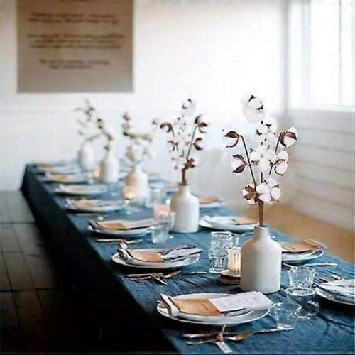 2025 Latest Model  Artificial Cotton Flower Cotton 1 Branch Decorative for Vase 2