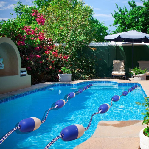 18'' Pool Safety Floating Line Separator Set, Pool Safety Separator with Buoy/Hook  Pool Driveway Divider,  Float Pool Driveway Rope 2