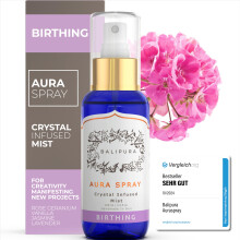 BALIPURA - Birthing Crystal Aura Spray - Sage Jasmine & Vanilla Essential Oil Blend - Quartz and Amethyst Gemstones - Astra Aromatherapy Mist fo