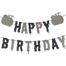 Halloween Pumpkin Happy Birthday Banner$ Thanksgiving Autumn Pumpkin Theme Birthday Party Decorations$ Halloween Background Decoration Happy Birthday