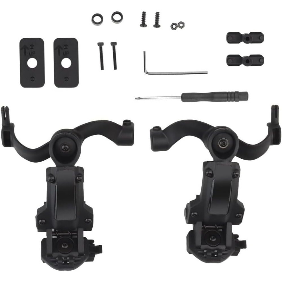 Tactical Helmet Rail Adapter For Headset Sound Recording Noise Reduction Headset Sport Airsoft Hunting Shooting Sport Headphones Black 6276012167640