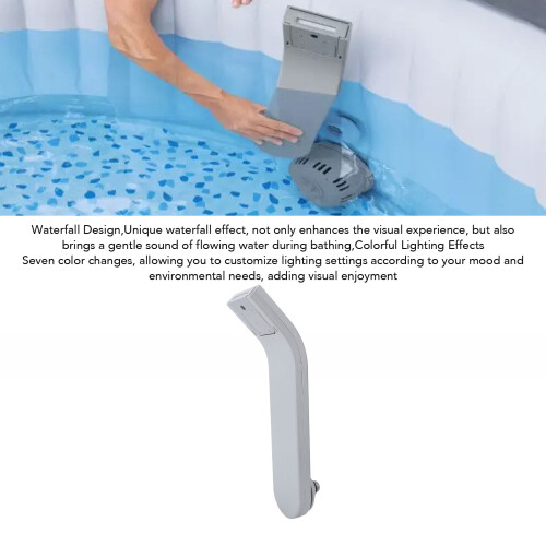 Spa LED Waterfall 7 Color Changing Battery Powered Hot Tub Accessory 2