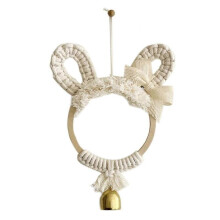 (Rabbit finished prod) Artistic Cottons Rope Bells Cats Rabbit Figure Easy to Make DIY Kits for Unique Home Embellishment