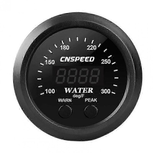 Water Temp Gauge Digital Display 12V Ultra-Thin Universal Water Temperature Meter with Sensor LED Indicator Display