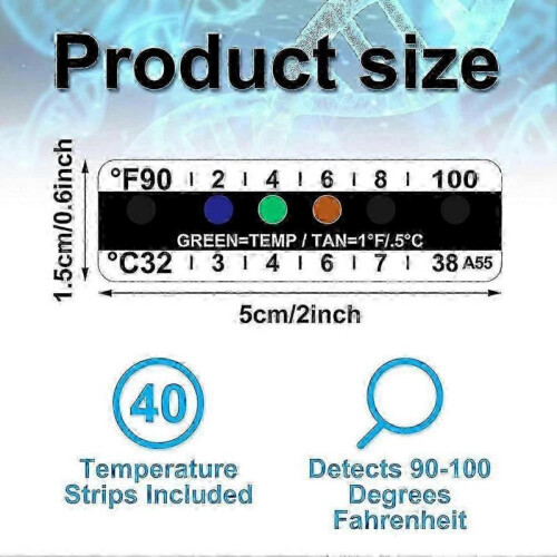 40 Pieces Temperature Strips Testing Adhesive Temperature Strips 90 To 100 Fahrenheit Degree Temper 2