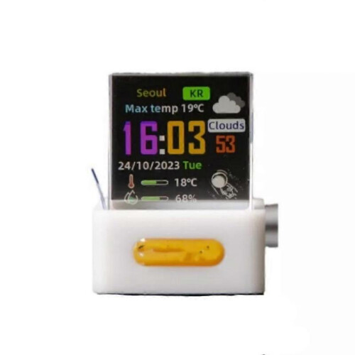 (white) Geekmagic Hologram Cube Display, Mini 3D Crystal WiFi Clock Holographic Display