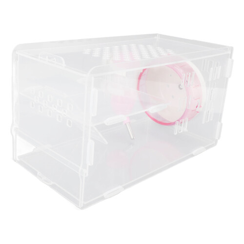 Acrylic Small Hamster Cage with Silent Space-Saving Portable Wheel