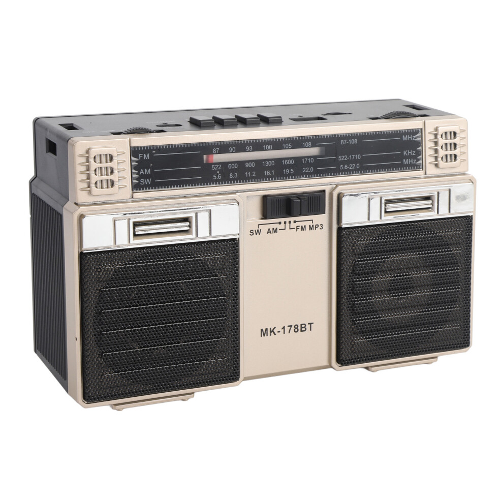 Portable Am Fm Sw Radio With Bluetooth, 1200Mah Battery, Gold 5021330188997