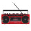 Retro Cassette Player Recorder with Bluetooth, AM FM SW Radio, USB, Red EU Plug 15