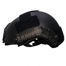 NIJ IIIA 3A Kevlar Aramid Fast UHMWPE Military Ballistic Helmet with Torch Holder, Black, M M Black