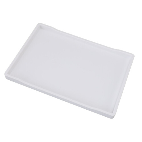 Plastic Serving Tray Rectangular White 23x15.9cm Non-slip Platter