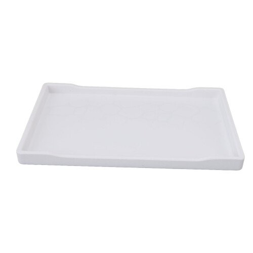 Plastic Serving Tray Rectangular White 23x15.9cm Non-slip Platter 2