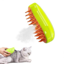 (Beautiful Yellow) Steamy Cat Brush - 3 In1 Cat Steamy Brush, Self Cleaning Steam Cat Brush