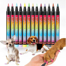 AMAMIA Dog Nail Polish Pen, 12 Colors Pet Nail Polish Set, Fast Drying Pet Safe Nail Polish Non-Toxic Brush Tip Nail Polish Pen for Puppies, Cats or S