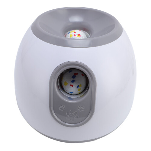 Automatic Dog Ball Launcher Grey 3-Level Adjustable Indoor Outdoor