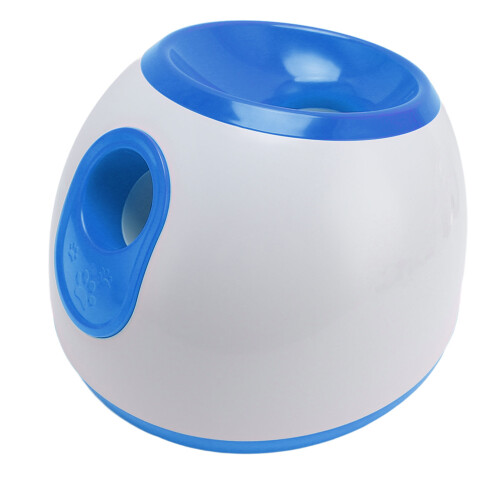 Blue Portable Automatic Pet Ball Launcher with 6 C Batteries, 3 Ranges
