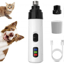 Heusom Silent Groom Pro Nail Grinder for Dogs and Cats, Rechargeable USB Charging, 3 Grinding Ports, Dual-Speed, Ultra-Quiet
