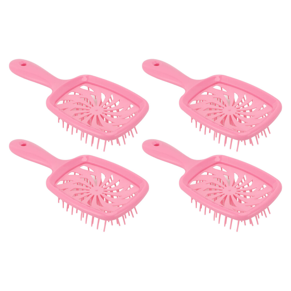 4pcs Portable Vented Hollow Detangling Hair Brush for Long Hair