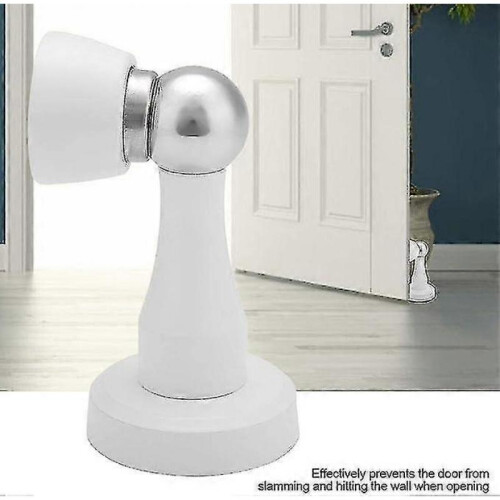 Magnet Door Stop Bracket Stainless Steel Door Latch Accessories White 1
