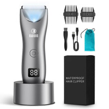 (Green) Professional Groin Body Hair Trimmer Ball Shaver for Men Body Grooming Clipper Rechargeable Ceramic Trimmer Bikini Epilator