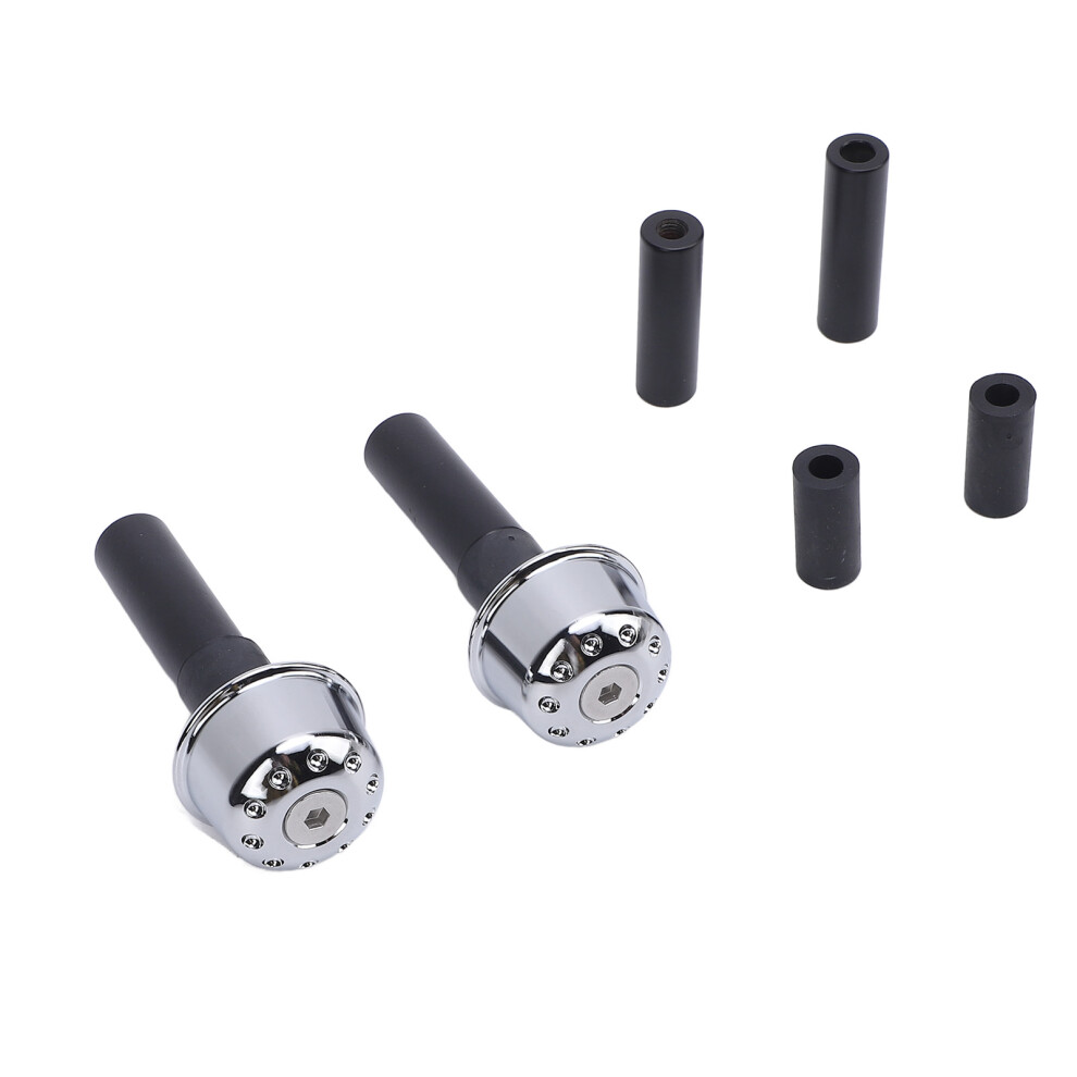Aluminium Motorcycle Handlebar End Caps For 13-20Mm Bars M6 Screw Silver 7681330191649