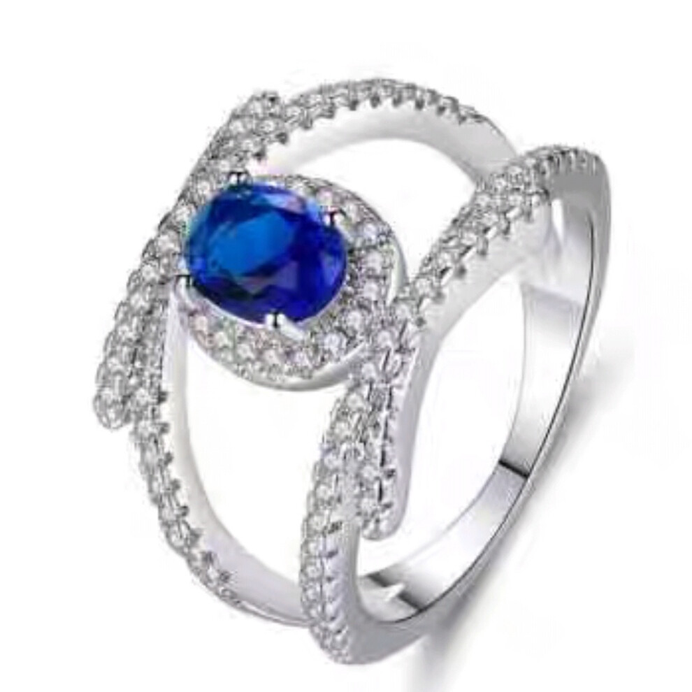 (No.7 17.3mm) Copper Oval Ring With Microinlaid Zircon Geometric Shape New Elegant Fashion-image-OPC-PJ77QKJ-NEW