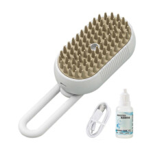 (C) Pet Steam Brush 3-in-1 Spray Pet Brush for Shedding Grooming Massage Cleaning Anti-Static Pet Hair