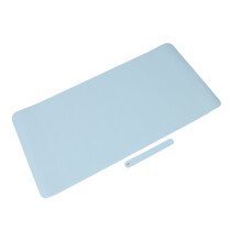 Light Blue 90x45cm Leather Desk Mat for Nail Art & Dressing Tables