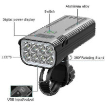 30000 lumens bicycle light 10000mah USB rechargeable battery LED bicycle light headlight Tw