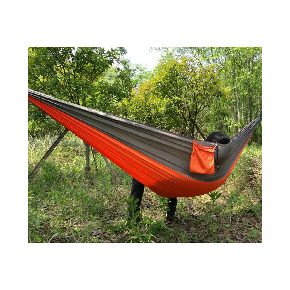(Gray+Orange) Person Parachute Double Nylon Hammock Outdoor Travel Camping Swing Hanging Bed-image-OPC-PJ77TJN-NEW
