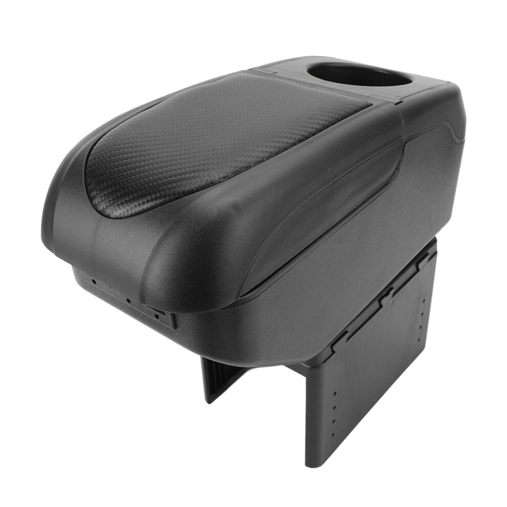 Black Double Layer Car Console Organizer with 6 USB Ports for SUV Truck-image-OPC-PJ77VCG-NEW