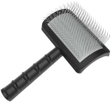 (Black) Firm Slicker Brush for Dogs- Extra Long Pin Slicker Brush for Large Dog Pet Grooming Wire Brush and